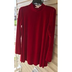 💄Red Velvet Swing Dress